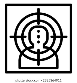 Target line icon. Shooting target vector illustration isolated on white. Aim outline style design, designed for web and app. Eps 10