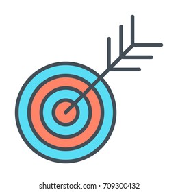 Target line icon. Successful shoot concept symbol in linear style. Goal outline sign concept. Vector