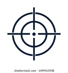 Target line icon. Vector illustration in outline style