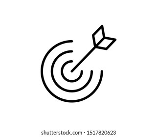 Target line icon. Vector symbol in trendy flat style on white background. Web sing for design.