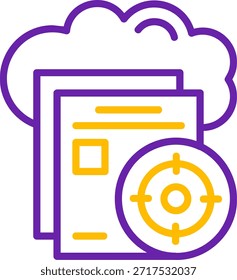 Línea de destino Línea de Vector de dos colores Diseño de icono de Vector de dos colores