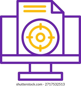 Línea de destino Línea de Vector de dos colores Diseño de icono de Vector de dos colores