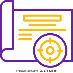 Línea de destino Línea de Vector de dos colores Diseño de icono de Vector de dos colores