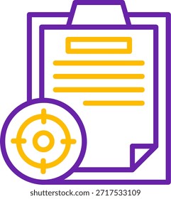 Línea de destino Línea de Vector de dos colores Diseño de icono de Vector de dos colores