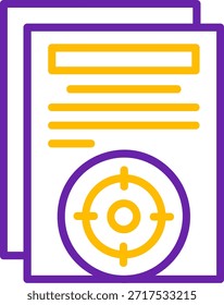 Línea de destino Línea de Vector de dos colores Diseño de icono de Vector de dos colores