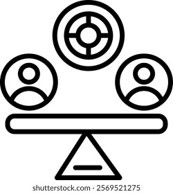 Target Line Vector Icon Design