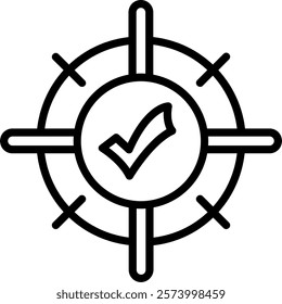 Target Line Vector Icon Design