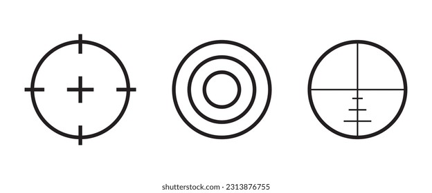 Target line vector icon. Firearm aiming focus symbol. Sniper aim pointer
