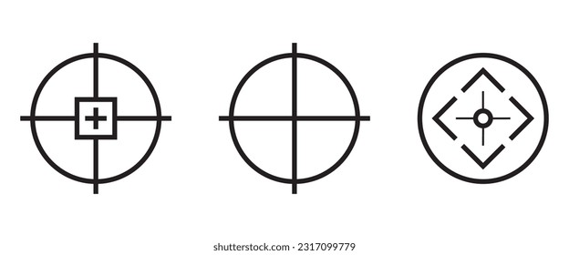 Icono vectorial de línea de destino. Puntero de puntería de nivelador