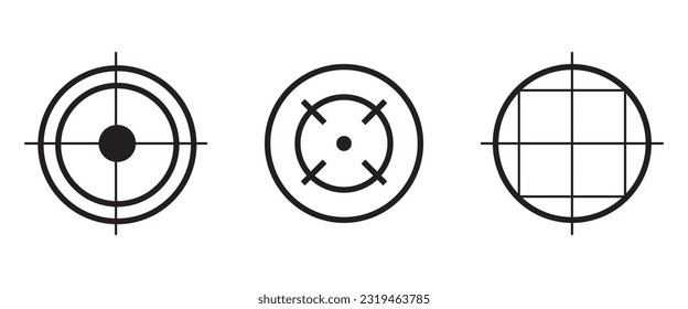 Target line vector icon. Sniper aim pointer