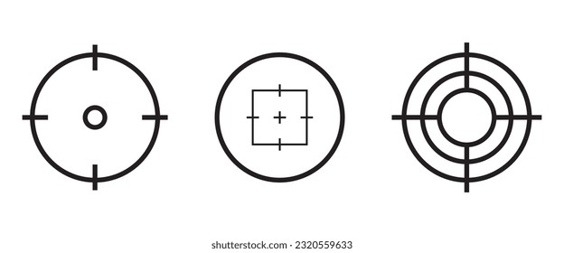 Target line vector icon. Sniper aim pointer