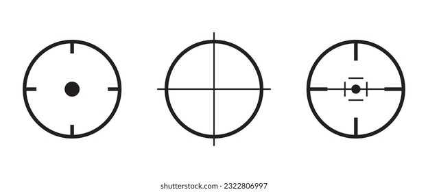 Icono vectorial de línea de destino. Objetivo de francotirador
