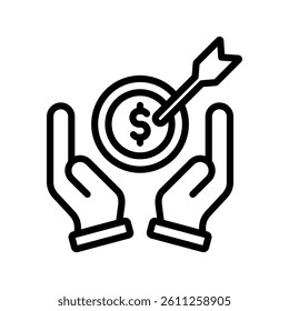 Target Line Vector Illustration On White Background.