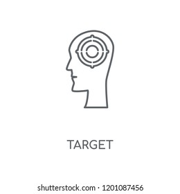 Target linear icon. Target concept stroke symbol design. Thin graphic elements vector illustration, outline pattern on a white background, eps 10.