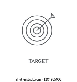 Target linear icon. Target concept stroke symbol design. Thin graphic elements vector illustration, outline pattern on a white background, eps 10.