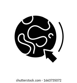 Target location black icon, concept illustration, vector flat symbol, glyph sign.
