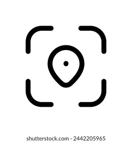 Target Location icon in trendy outline style isolated on white background. Target Location silhouette symbol for your website design, logo, app, UI. Vector illustration, EPS10.