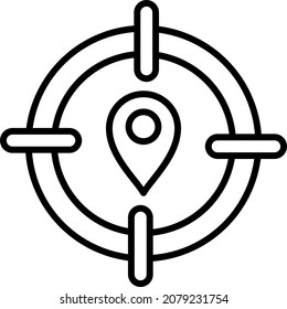 Imagen vectorial del icono Ubicación de destino. También se puede usar para aplicaciones web, aplicaciones móviles y medios impresos.