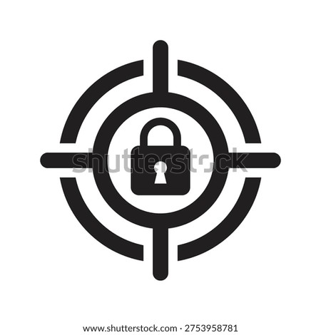 Target locked icon. Vector and glyph