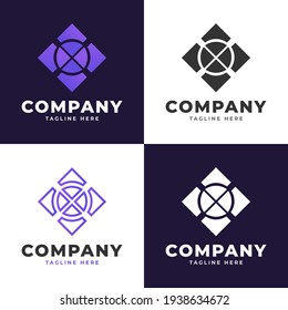 Target Logo in Abstract and Modern Concept with Different Styles for Business or Technology Logos