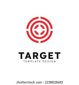 Target logo arrow direction, circle target Vector illustration