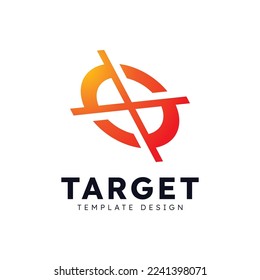 Target logo arrow direction, circle target Vector illustration