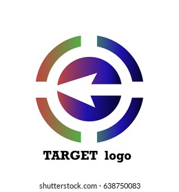 Target Logo.The arrow pierced the target.