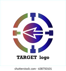 Target Logo.The arrow pierced the target.