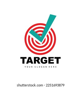 Target Logo, Arrow Shooting Design, Arrow Aim Target Icon Vector