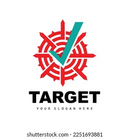 Target Logo, Arrow Shooting Design, Arrow Aim Target Icon Vector