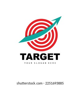 Target Logo, Arrow Shooting Design, Arrow Aim Target Icon Vector