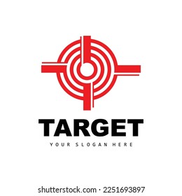 Target Logo, Arrow Shooting Design, Arrow Aim Target Icon Vector