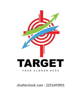 Target Logo, Arrow Shooting Design, Arrow Aim Target Icon Vector
