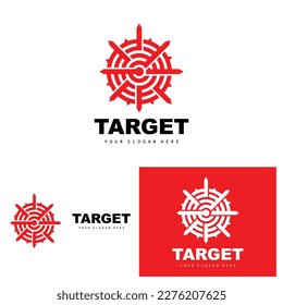Target Logo, Arrow Shooting Design, Arrow Aim Target Icon Vector