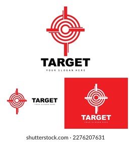 Target Logo, Arrow Shooting Design, Arrow Aim Target Icon Vector