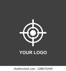 target logo. black and white template design. silhouette vector