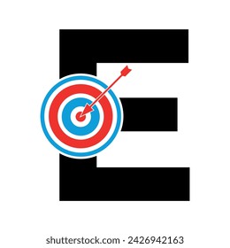Target Logo combine with letter E vector template
