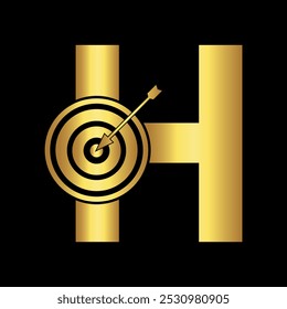 Target Logo combine with letter H vector template