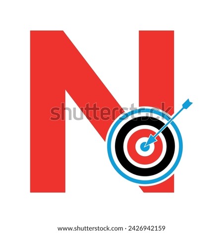 Target Logo combine with letter N vector template Foto stock © 
