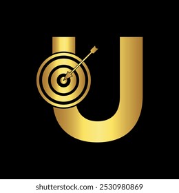 Target Logo combine with letter U vector template