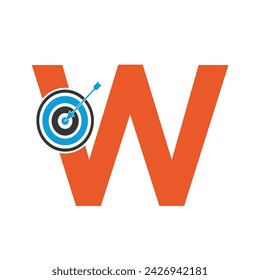 Target Logo combine with letter W vector template