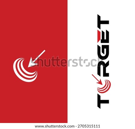 Target logo concept featuring a modern arrow design symbolizing focus and precision, ideal for marketing campaigns and brand identity creation