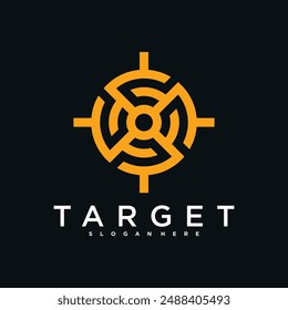 Target logo design, abstract and unique target sign. Premium Vector