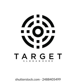 Target logo design, abstract and unique target sign. Premium Vector