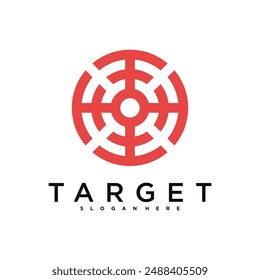 Target logo design, abstract and unique target sign. Premium Vector