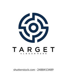 Target logo design, abstract and unique target sign. Premium Vector