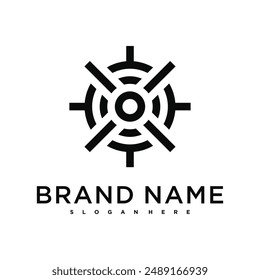 Target logo design, abstract and unique target sign. Premium Vector