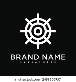 Target logo design, abstract and unique target sign. Premium Vector