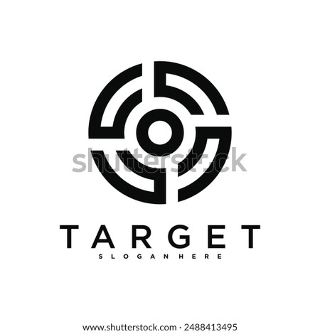 Target logo design, abstract and unique target sign. Premium Vector