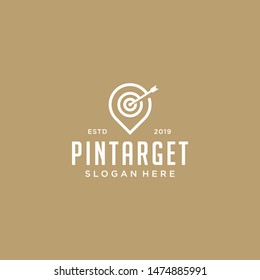 Target logo design for business. Pin with dartboard logo. Element for web, mobile or print.